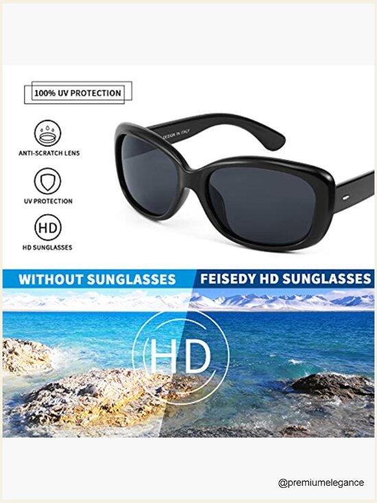 Vintage Square Polarized Sunglasses UV400 Wrap Around Thick Frame main image 6